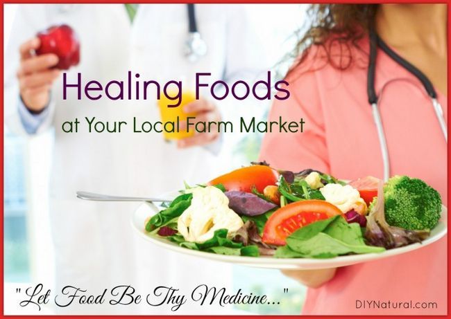 Alimentos como la medicina que se encuentran en su mercado local de la granja