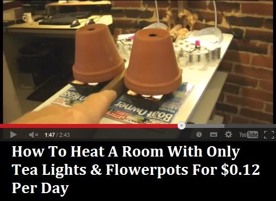 Cómo calentar una habitación Usando Just Tea Lights & amp; Macetas para $ 0,12 por día