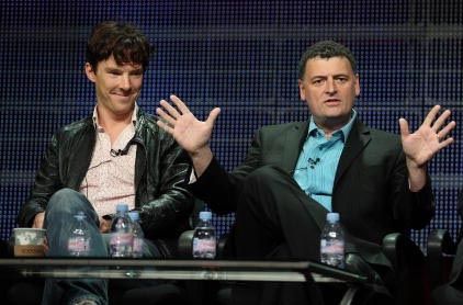 Benedict Cumberbatch y Steven Moffat para`Sherlock` Season 4