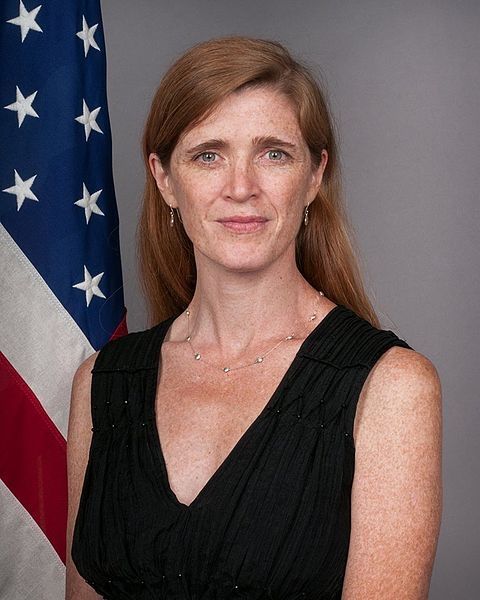 Foto oficial del embajador de Estados Unidos al Poder Samantha Naciones Unidas.