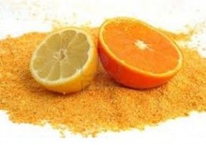 naranja y cáscara de limón en polvo