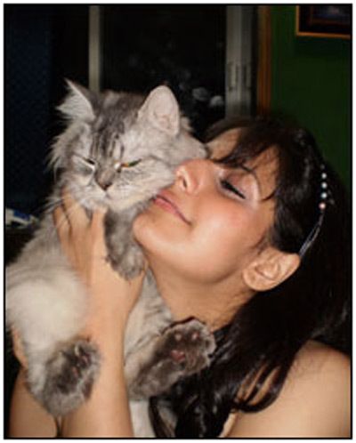 Zarine Khan con animales