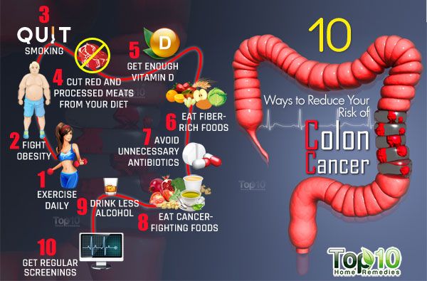 10 maneras de reducir su riesgo de cáncer de colon