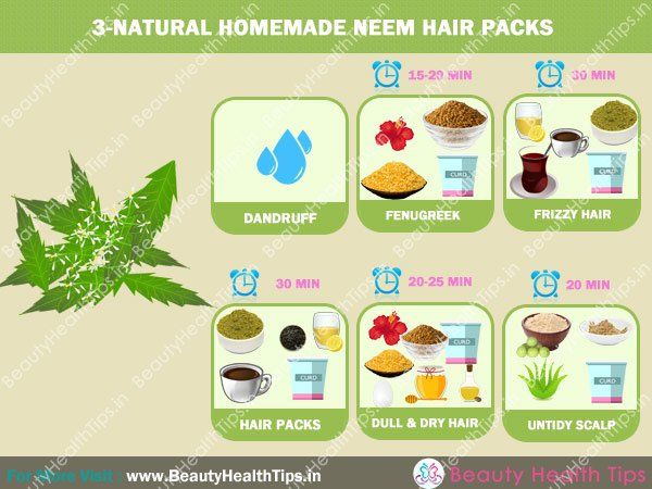3-Naturales paquetes de pelo neem caseros
