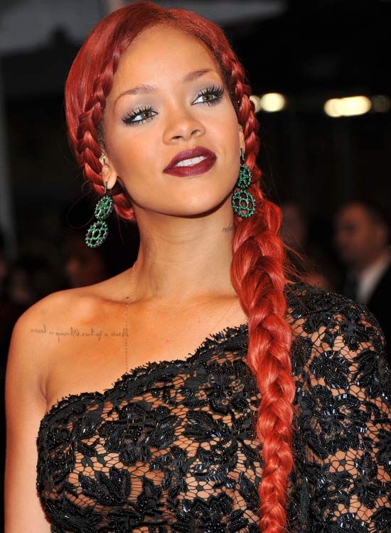 Rihannas-Red-Braid