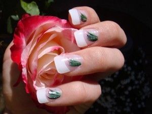 Flores en el borde Nail Art