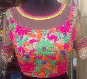 Diseño de la blusa de la sari neta 7