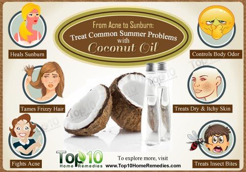 tratar los problemas de verano con el aceite de coco