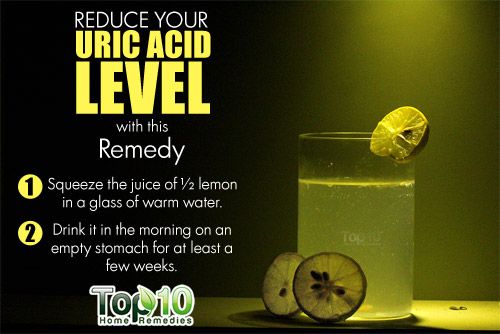 agua de limón para reducir el nivel de ácido úrico