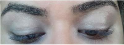 maquillaje de ojos de color blanco