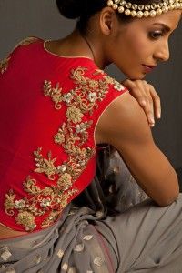 Diseño de la blusa de media saris5