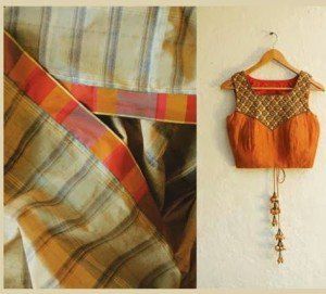Diseño de la blusa de saris de seda 5