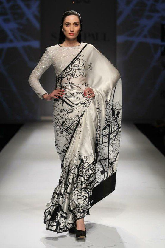 Diseño de la blusa de saris de seda 9