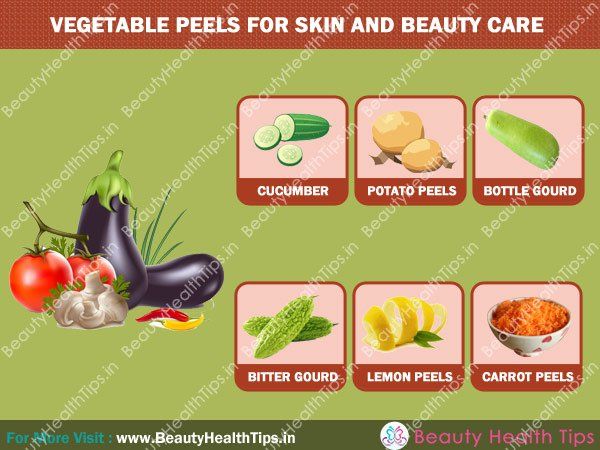 Cáscaras de vegetales para la piel y cuidado de la belleza