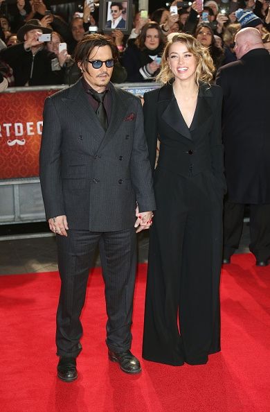 Johnny Depp y Amber Heard en el estreno de UK & # 034-Mortdecai 
