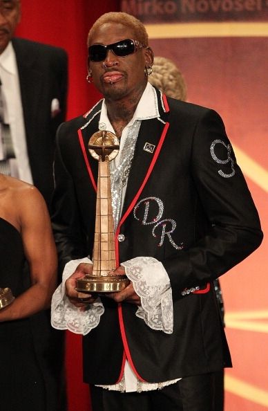 Dennis Rodman en el Basketball Hall of Fame Ceremonia de consagración en 2011.