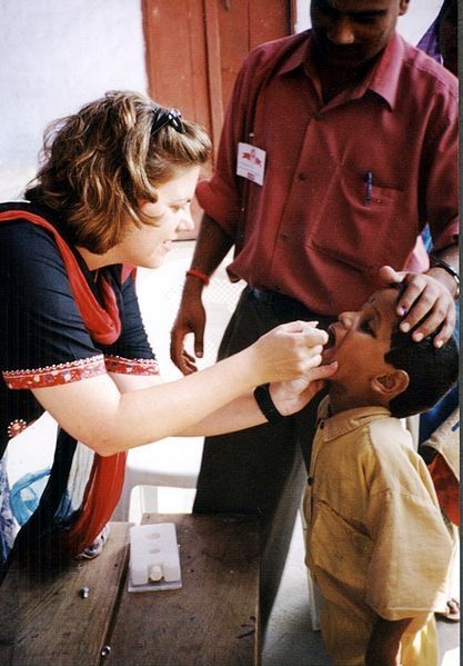 Vacunación contra la poliomielitis Pediátrica, India.