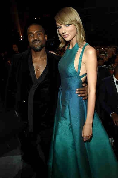 Kanye West y Taylor Swift en la 57 Entrega Anual del Grammy.