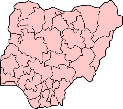 mapa de localización de nigeria