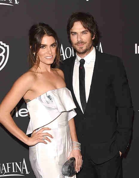 Nikki Reed y Ian Somerhalder en los Annual Golden Globe Awards 72 o después de la fiesta.
