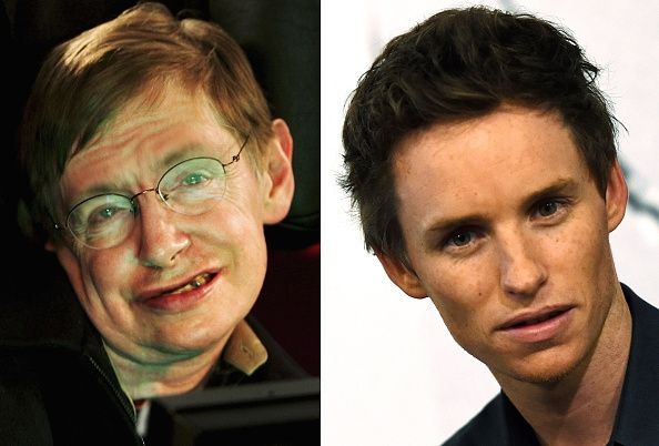 En esta imagen compuesta una comparación se ha hecho entre Stephen Hawking (L) y el actor Eddie Redmayne.
