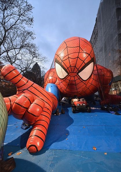 Globo de Spider-Man en la 88.ª Macy Anual`s Thanksgiving Day Parade.