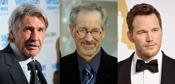 Harrison Ford, Stephen Spielberg, Chris Pratt
