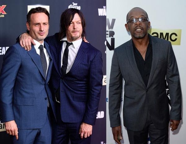 Andrew Lincoln, Norman Reedus, Lennie James, & # 034-The Walking Dead & # 034- temporada 6
