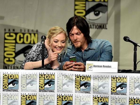 Emily Kinney y Norman Reedus en`The Walking Dead` panel during 2014 San Diego Comic-Con.