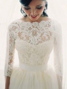 de encaje de manga-wedding-dress-nupcial-Reflexiones-17