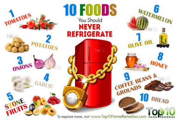 alimentos que nunca se debe refrigerar