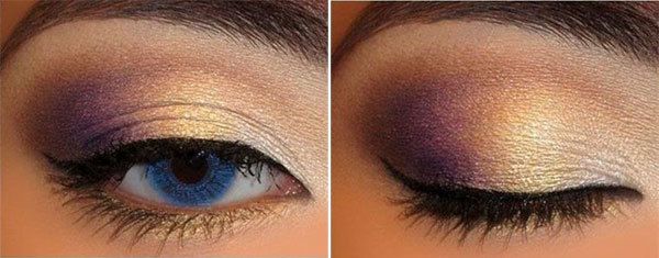 Ideas púrpura de maquillaje de ojos