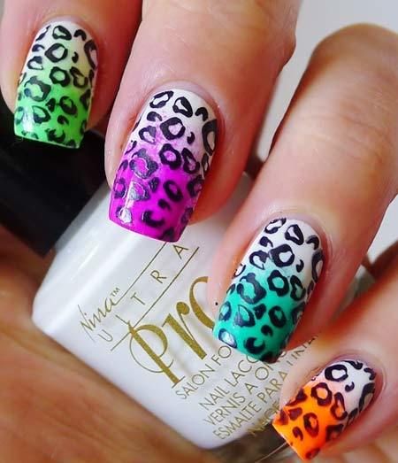 leopardo uñas de impresión de diseño