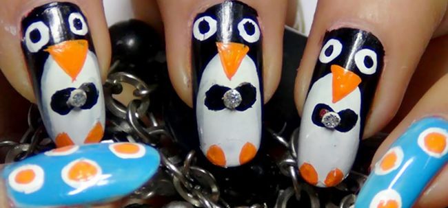 Increíble Pingüino Nail Art Tutorial Con Pasos y Cuadros detallados
