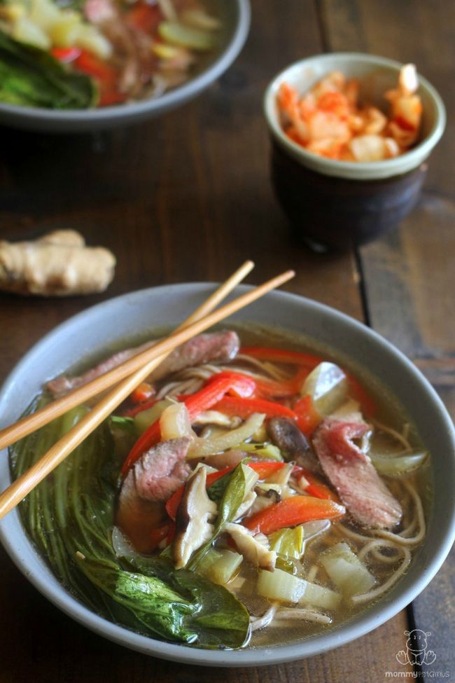 Sopa de fideos con carne asiática con un #realfood opción #paleo
