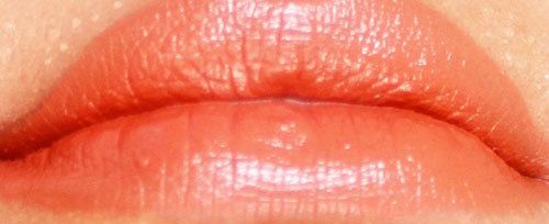 barra de colores toque de crema de labios marrón muestra