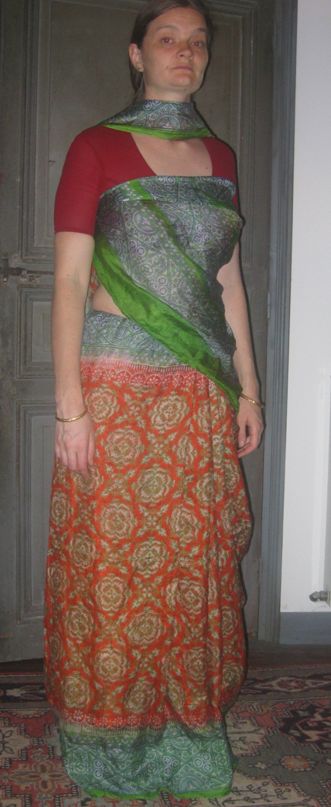 Estilo hip hop drapeado sari