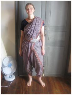Estilo Lehenga de drapeado sari