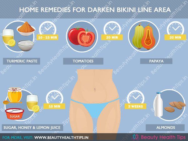 Remedios caseros para aligerar área de la línea del bikini oscuro