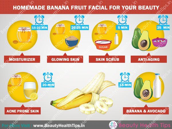 Plátano fruta hecha en casa facial para tu belleza