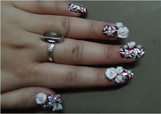 diseños de uñas de novia