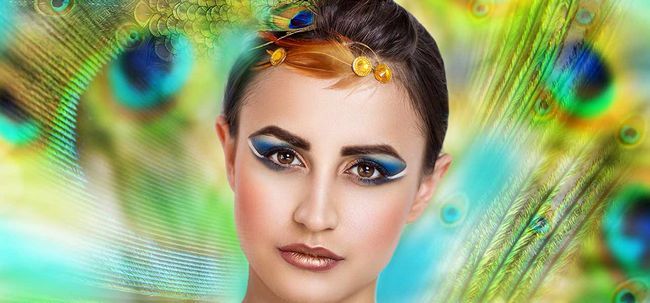 Peacock ojo Tutorial Maquillaje - Con Pasos detallados e imágenes