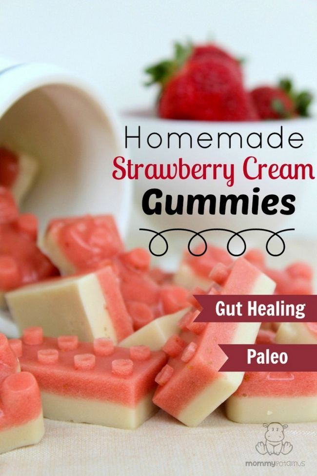 #healthysnacks Strawberry Cream Gummies #gelatin