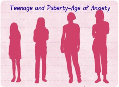 La edad de la pubertad adolescente y de la ansiedad