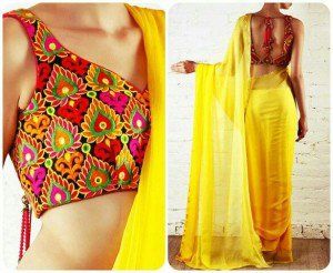 Blusa diseña para sari llano 3