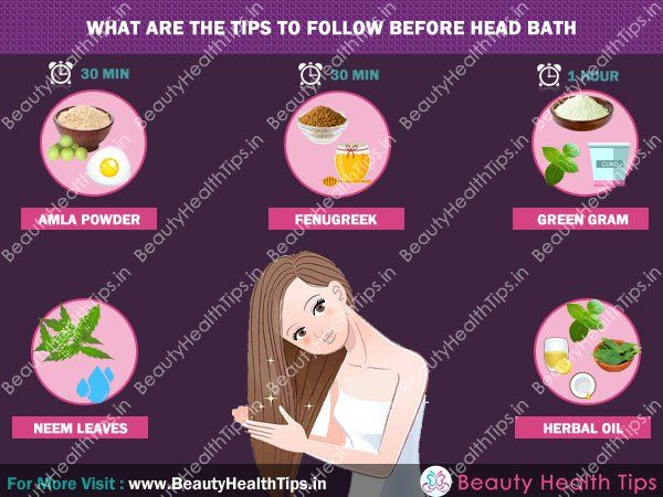 ¿Cuáles son los consejos a seguir antes del baño en la cabeza?