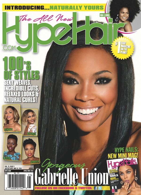 Gabrielle Union cubre abril bombo de la revista de pelo / mayo edición 2014!