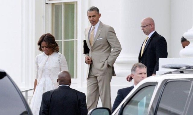 Fotografías rápidos: la familia Obama se visten para la Pascua