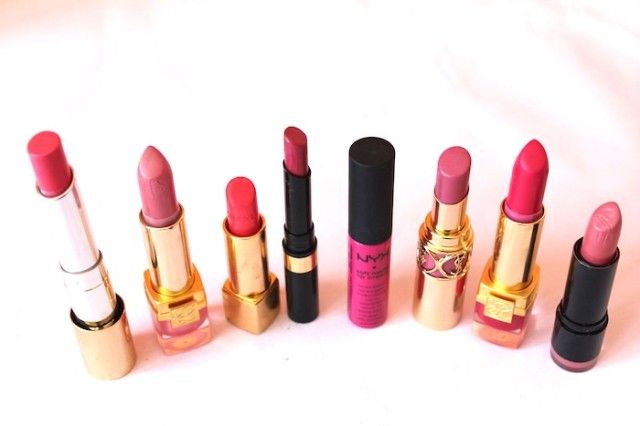 rosa del lápiz labial-colores