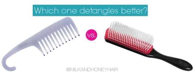 Peine de dientes anchos vs Denman Cepillo